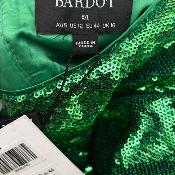 BARDOT Alessia Sequin Mini Dress in Bright Green Size 12 - Picture 12 of 12